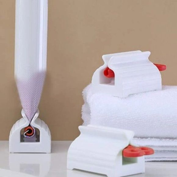 ROLLING TUBE TOOTHPASTE SQUEEZER DISPENSER HOLDER STAND IN RED - Picture 10 of 15